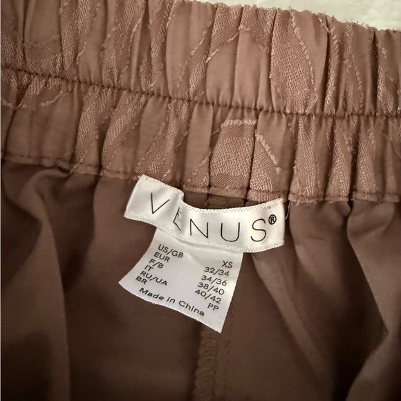 Venus Brown Sheer Lined Swirl Lower Ties Harem Style Pants Women's XS - Picture 5 of 6